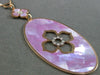 ESTATE .20CT DIAMOND 14K ROSE GOLD MOTHER OF PEARL ETOILE FLOWER LARIAT NECKLACE