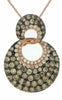 1.30CT WHITE & CHOCOLATE FANCY DIAMOND 14KT ROSE GOLD ROUND LOVE KNOT PENDANT
