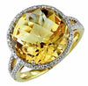 9.20CT DIAMOND & AAA CITRINE 14KT YELLOW GOLD 3D ROUND HALO FUN RING