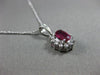 ESTATE 1.65CT DIAMOND & AAA RUBY PLATINUM 3D HALO OVAL CLASSIC FLOATING PENDANT