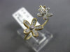 ESTATE .12CT DIAMOND 14KT YELLOW GOLD 3D CLASSIC MULTI FLOWER MILGRAIN FUN RING