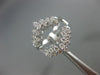 ESTATE WIDE .65CT ROUND DIAMOND 14KT WHITE GOLD 3D V SHAPE CLASSIC INSERT RING
