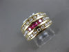 ESTATE WIDE 1.90CT DIAMOND & AAA RUBY 14KT YELLOW GOLD 3D COCKTAIL RING #21571