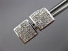 ESTATE 1.0CT DIAMOND 14KT WHITE GOLD 3D CLASSIC SQUARE PAVE STUD EARRINGS #19721