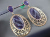 ESTATE LARGE 2.70CT DIAMOND AMETHYST 18K WHITE & ROSE GOLD HALO CLIP ON EARRINGS