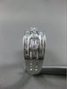 ESTATE WIDE 1.26CT ROUND & BAGUETTE DIAMOND 18KT WHITE GOLD 3D ANNIVERSARY RING