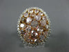 GIA EXTRA LARGE 4.61CT WHITE & PINK DIAMOND 18KT ROSE GOLD 3D OVAL COCKTAIL RING