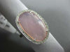 ESTATE LARGE .14CT DIAMOND & AAA EXTRA FACET PINK QUARTZ 14K WHITE GOLD FUN RING