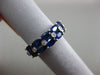 ESTATE WIDE 3.87CT DIAMOND & SAPPHIRE 14K WHITE GOLD OVAL ETOILE DOUBLE ROW RING