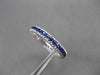 ESTATE 1.05CT AAA ROUND SAPPHIRE 14KT WHITE GOLD ETERNITY RING BAND 3mm #23709