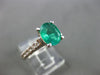 ESTATE 1.50CT DIAMOND & AAA EMERALD 14KT WHITE GOLD OVAL ENGAGEMENT RING #12490
