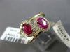 ESTATE WIDE 1.55CT DIAMOND & AAA RUBY 14KT YELLOW GOLD 3D 2 STONE OVAL LOVE RING