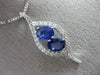LARGE 1.6CT DIAMOND & AAA SAPPHIRE 14K WHITE GOLD LEAF INFINITY FLOATING PENDANT