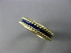 ESTATE 18K YELLOW GOLD 3D SOLID HANDCRAFTED BLUE ENAMEL WEDDING RING BAND #25515