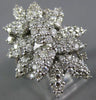 ESTATE EXTRA LARGE 4.28CT DIAMOND 14KT WHITE GOLD 3D FLOWER MULTI LEAF FUN RING