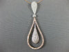ESTATE LARGE 1.0CT DIAMOND 14KT WHITE & ROSE GOLD PEAR SHAPE TEAR DROP PENDANT