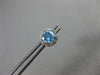 ESTATE WIDE .78CT DIAMOND & BLUE TOPAZ 14KT WHITE GOLD ROUND HALO STUD EARRINGS