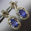 ESTATE 2.47CT DIAMOND & AAA TANZANITE 14KT WHITE GOLD PAVE SWIRL EARRINGS #15690