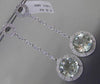 ANTIQUE LARGE 5.30CT DIAMOND & AAA AMETHYST 14K WHITE GOLD HALO HANGING EARRINGS
