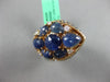 ANTIQUE 18.50CT DIAMOND & SAPPHIRE 18KT ROSE & YELLOW GOLD BOAT HANDCRAFTED RING