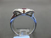 ESTATE WIDE 1.01CT DIAMOND & AAA RUBY 18KT WHITE GOLD 3D SQUARE BOW TIE FUN RING