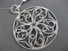 ESTATE EXTRA LARGE 2.30CT DIAMOND 14K WHITE GOLD 3D OPEN FILIGREE FLOWER PENDANT