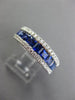 ESTATE WIDE 1.93CT DIAMOND & AAA SAPPHIRE 18K WHITE GOLD SQUARE ANNIVERSARY RING