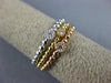 ESTATE WIDE .11CT ROUND CUT DIAMOND 18K TRI COLOR GOLD BEADED STACKABLE FUN RING