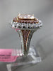 EXTRA LARGE 6.54CT WHITE & PINK DIAMOND 18K WHITE & ROSE GOLD 3D ENGAGEMENT RING