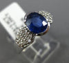 ESTATE 1.80CT DIAMOND & SAPPHIRE 14KT WHITE GOLD OVAL SEMI BEZEL ENGAGEMENT RING