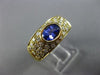 ESTATE WIDE 2.10CT DIAMOND & AAA TANZANITE 18KT YELLOW GOLD 3D ETOILE BEZEL RING