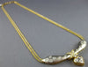 ESTATE LARGE .80CT DIAMOND 18K 2 TONE GOLD ETOILE HEART BAR LOVE NECKLACE #21901