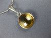 ESTATE 4.0CT AAA CITRINE 14KT WHITE GOLD EXTRA FACET ROUND CLASSIC BEZEL PENDANT