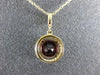 ESTATE LARGE 2.38CT DIAMOND & AAA RHODOLITE 14K WHITE GOLD 3D ROUND HALO PENDANT