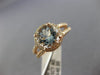ESTATE LARGE 2.25CT DIAMOND & AAA AQUAMARINE 14KT ROSE GOLD HALO ENGAGEMENT RING