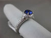 ESTATE 1.79CT DIAMOND & SAPPHIRE 18KT WHITE GOLD 3D DOUBLE HALO ENGAGEMENT RING