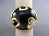 ESTATE LARGE .10CT DIAMOND & AAA ONYX 14KT YELLOW GOLD MULTI HEART CIRCULAR RING