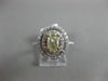 ESTATE 2.12CT WHITE & FANCY YELLOW DIAMOND 14KT 2 TONE GOLD OVAL ENGAGEMENT RING