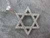 ESTATE .87CT DIAMOND 18KT WHITE GOLD 3D PAVE STAR OF DAVID FLOATING FUN PENDANT