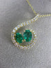 ESTATE LARGE 1.57CT DIAMOND & AAA EMERALD 14KT YELLOW GOLD LOVE FLOATING PENDANT