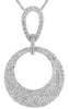 1.10CT DIAMOND 14KT WHITE GOLD 3D MULTI ROW CIRCLE OF LIFE JOURNEY LOVE PENDANT