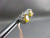 ESTATE 2.17CT DIAMOND & YELLOW TOPAZ 14KT WHITE GOLD FILIGREE HALO STUD EARRINGS