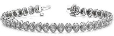 1.17CT DIAMOND 14KT WHITE GOLD 3D ROUND BEZEL FILIGREE MILGRAIN TENNIS BRACELET