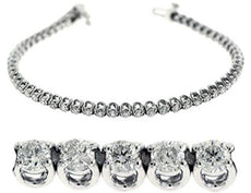 1.01CT DIAMOND 14KT WHITE GOLD 3D CLASSIC ROUND 4 PRONG ETERNITY TENNIS BRACELET