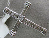ESTATE .32CT DIAMOND 14KT WHITE GOLD 3D CLASSIC CROSS FLOATING PENDANT #22948