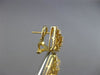 LARGE 2.56CT DIAMOND 14KT TWO TONE GOLD 3D OPEN FILIGREE FLOWER CLIP ON EARRINGS