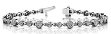 1.94CT DIAMOND 14KT WHITE GOLD ROUND ETERNITY FILIGREE MILGRAIN TENNIS BRACELET