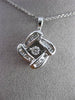 ESTATE .25CT DIAMOND 14KT WHITE GOLD SQUARE SOLITAIRE FLOATING PENDANT & CHAIN