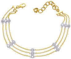 .45CT DIAMOND 14KT 2 TONE GOLD 3D CLASSIC 3 ROW BY THE YARD LOVE TENNIS BRACELET