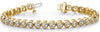 3.0CT DIAMOND 14KT YELLOW GOLD 3D ROUND BEZEL FILIGREE ETERNITY TENNIS BRACELET